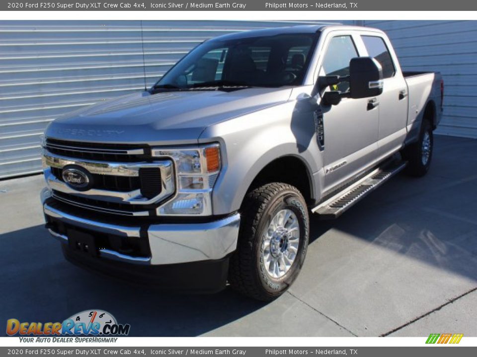 2020 Ford F250 Super Duty XLT Crew Cab 4x4 Iconic Silver / Medium Earth Gray Photo #4