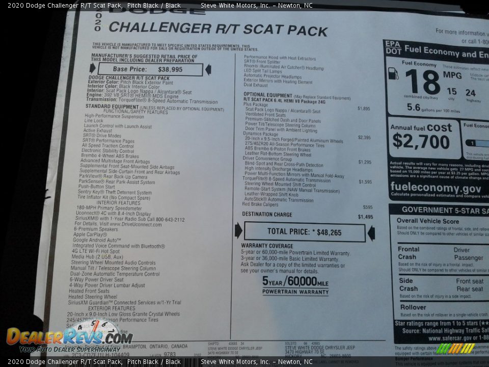 2020 Dodge Challenger R/T Scat Pack Steering Wheel Photo #27