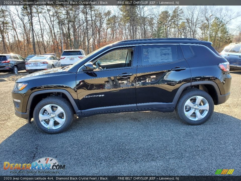 2020 Jeep Compass Latitude 4x4 Diamond Black Crystal Pearl / Black Photo #3