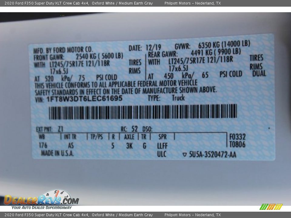 2020 Ford F350 Super Duty XLT Crew Cab 4x4 Oxford White / Medium Earth Gray Photo #23