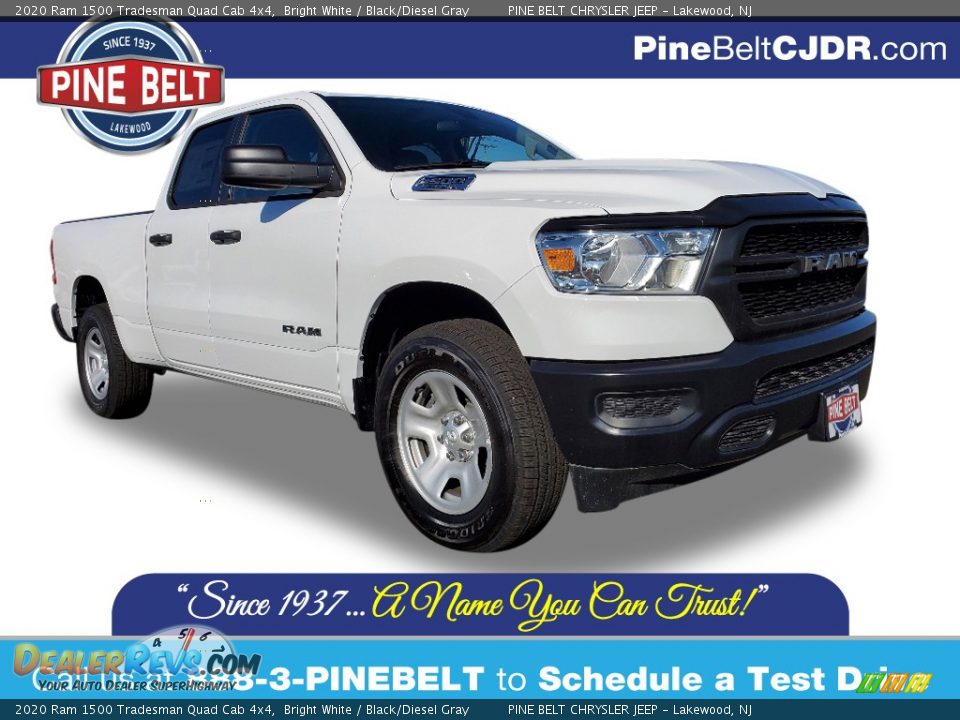 2020 Ram 1500 Tradesman Quad Cab 4x4 Bright White / Black/Diesel Gray Photo #1
