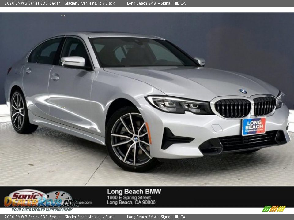 2020 BMW 3 Series 330i Sedan Glacier Silver Metallic / Black Photo #1