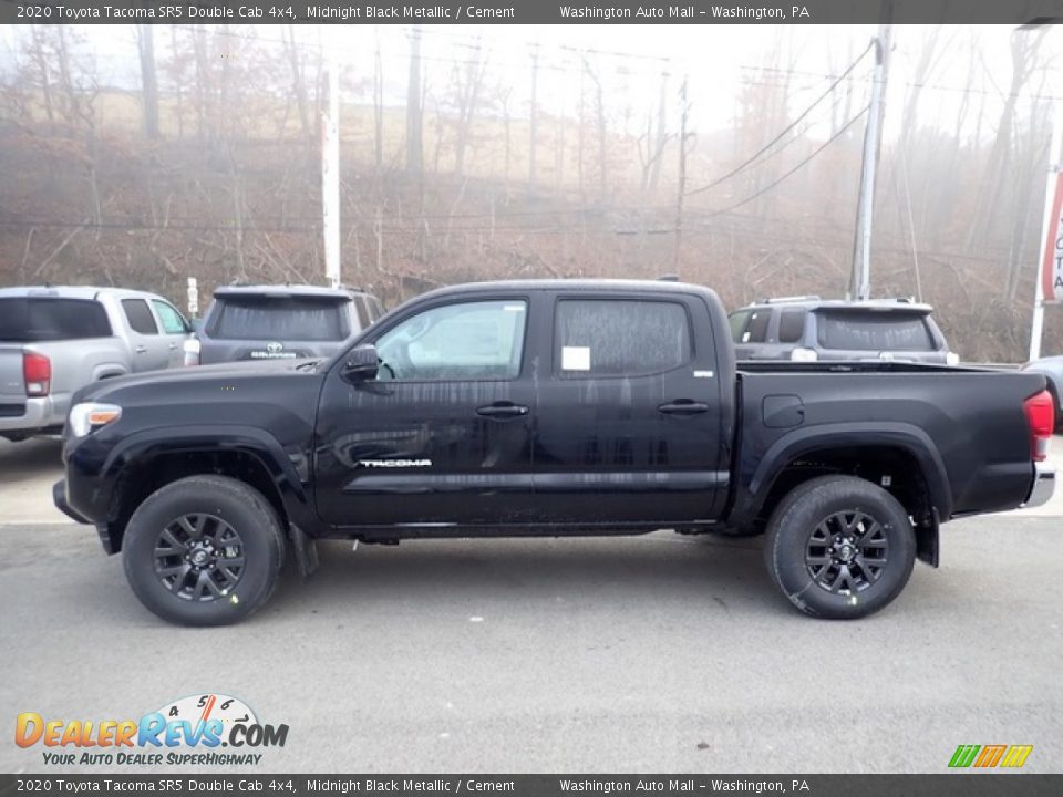 2020 Toyota Tacoma SR5 Double Cab 4x4 Midnight Black Metallic / Cement Photo #7