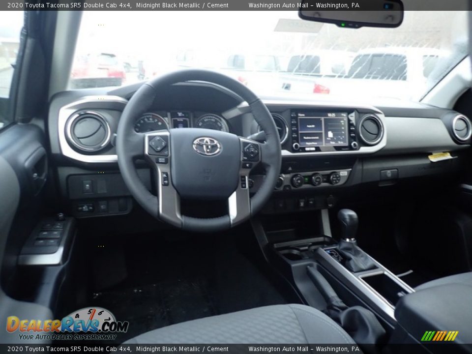 2020 Toyota Tacoma SR5 Double Cab 4x4 Midnight Black Metallic / Cement Photo #12