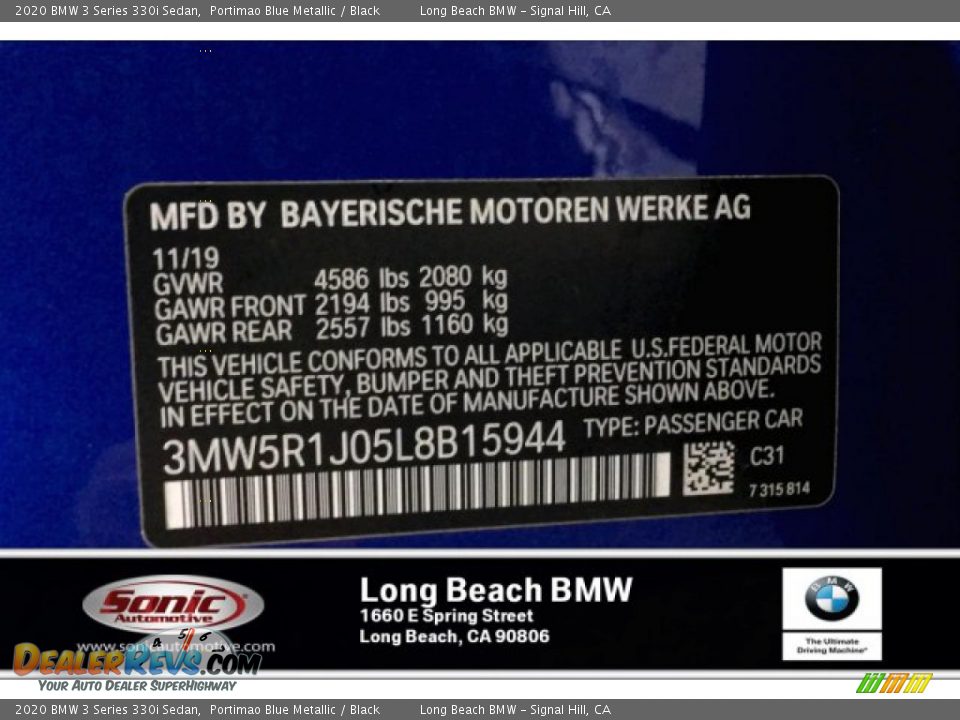 2020 BMW 3 Series 330i Sedan Portimao Blue Metallic / Black Photo #11