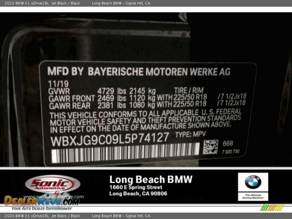 2020 BMW X1 xDrive28i Jet Black / Black Photo #11