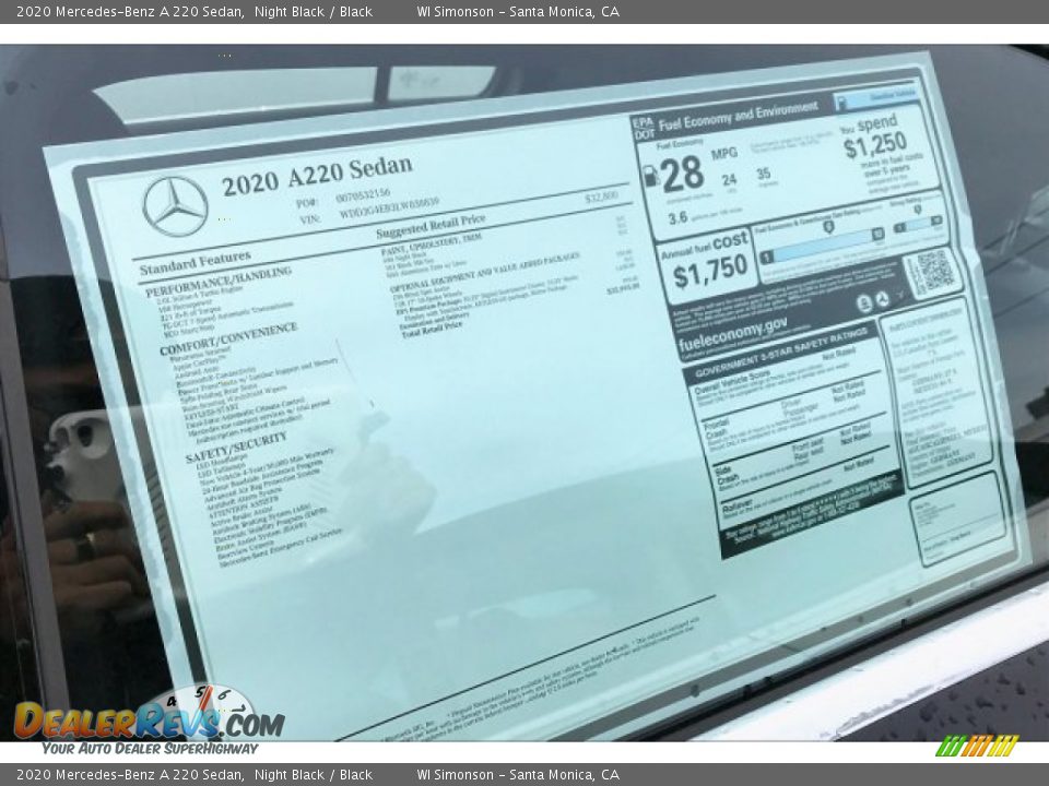 2020 Mercedes-Benz A 220 Sedan Window Sticker Photo #10