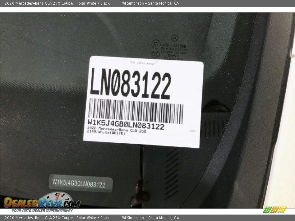 2020 Mercedes-Benz CLA 250 Coupe Polar White / Black Photo #11