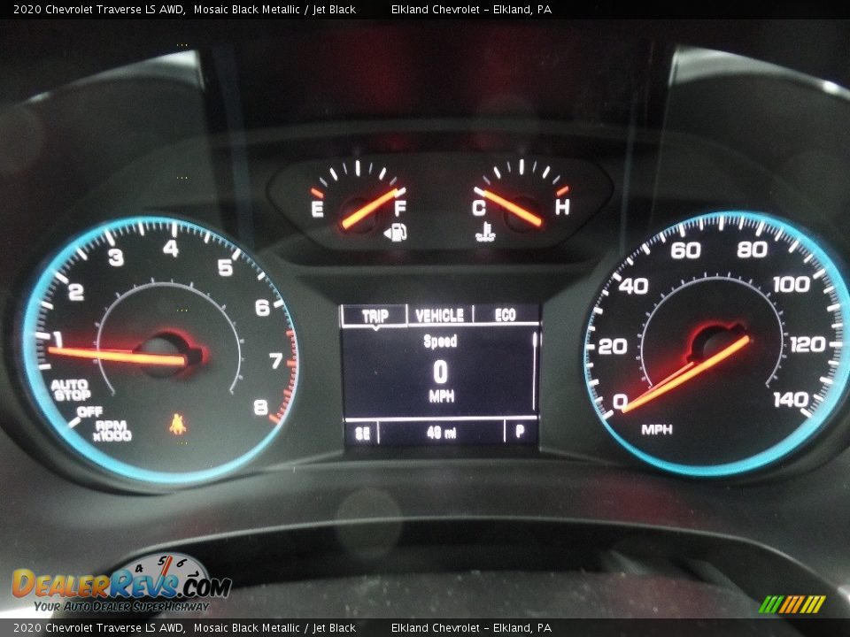 2020 Chevrolet Traverse LS AWD Mosaic Black Metallic / Jet Black Photo #24