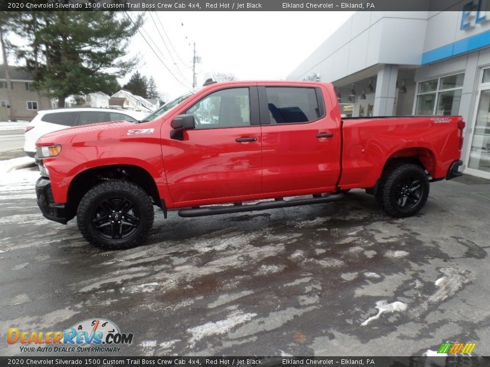 2020 Chevrolet Silverado 1500 Custom Trail Boss Crew Cab 4x4 Red Hot / Jet Black Photo #4
