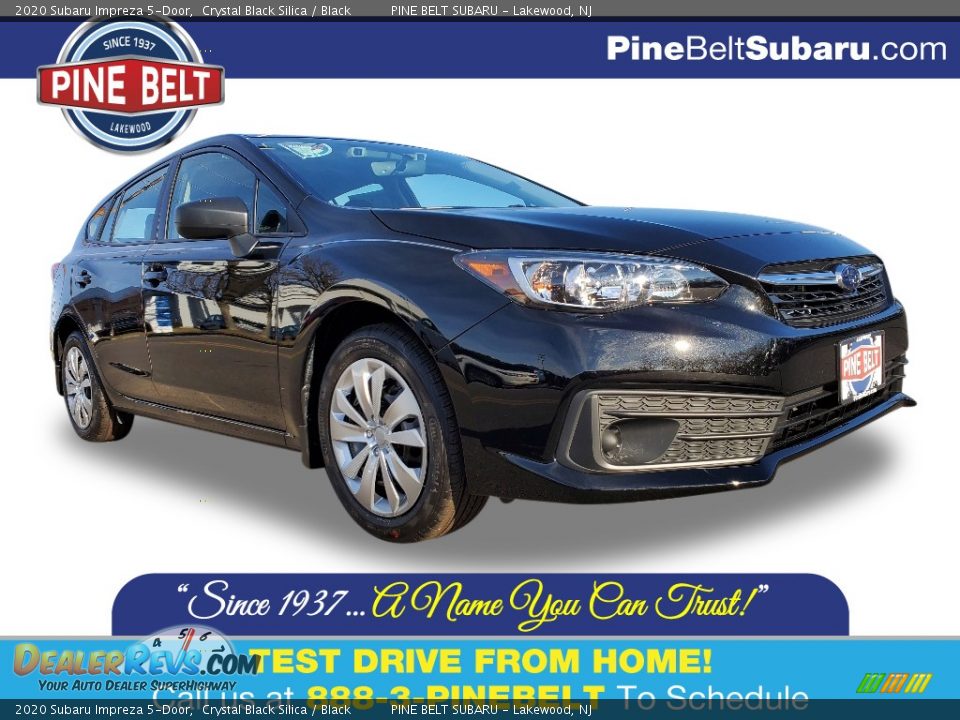 2020 Subaru Impreza 5-Door Crystal Black Silica / Black Photo #1