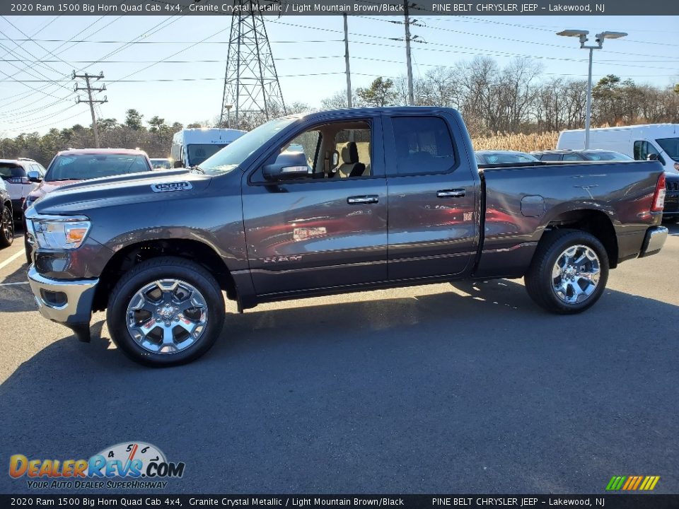 2020 Ram 1500 Big Horn Quad Cab 4x4 Granite Crystal Metallic / Light Mountain Brown/Black Photo #3