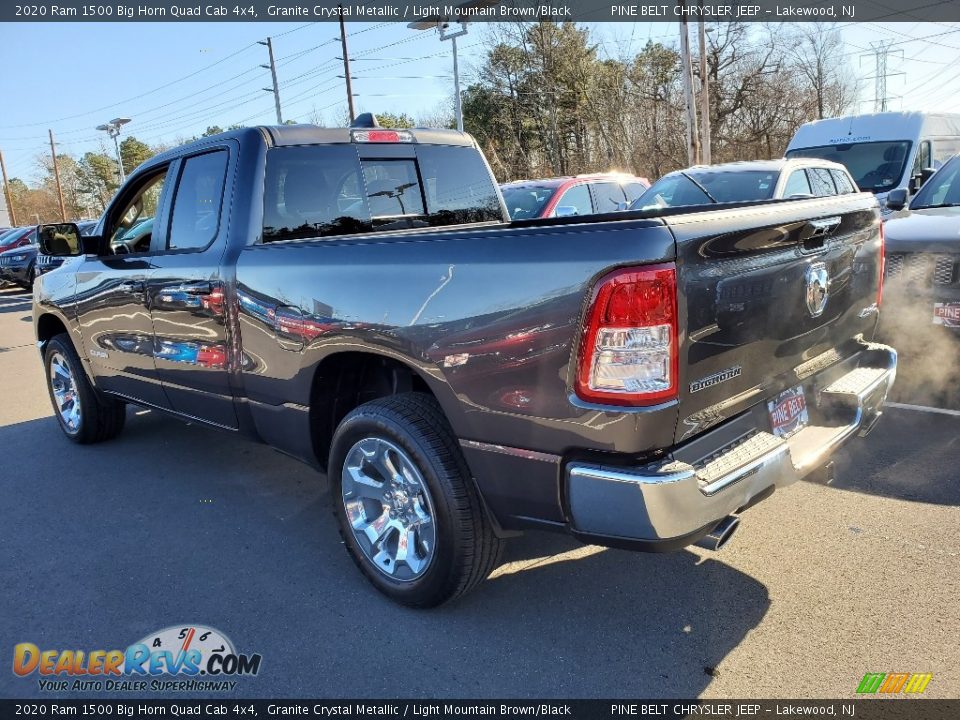 2020 Ram 1500 Big Horn Quad Cab 4x4 Granite Crystal Metallic / Light Mountain Brown/Black Photo #4