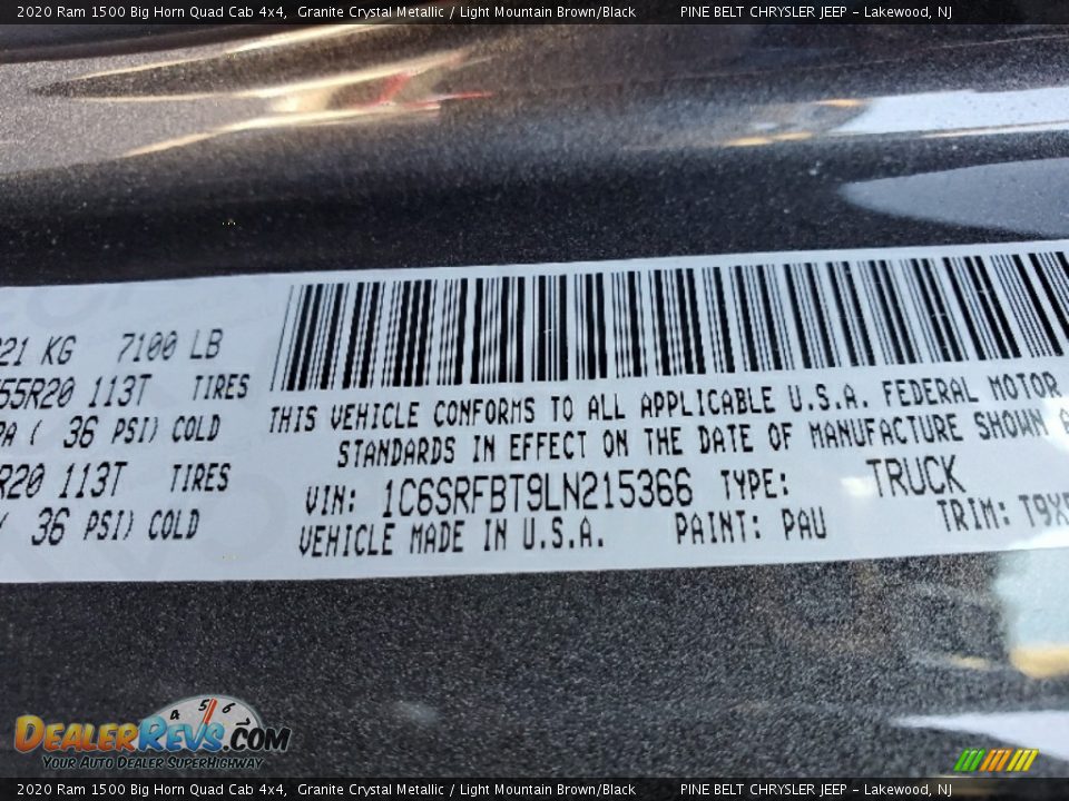 2020 Ram 1500 Big Horn Quad Cab 4x4 Granite Crystal Metallic / Light Mountain Brown/Black Photo #9