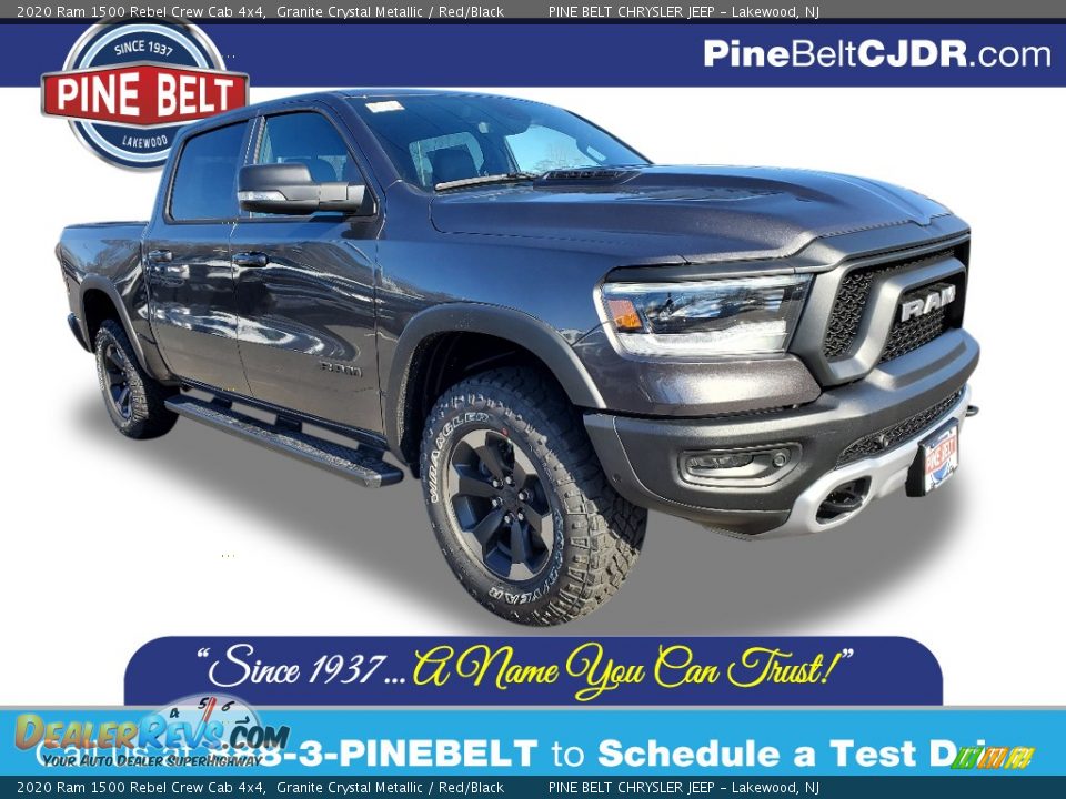 2020 Ram 1500 Rebel Crew Cab 4x4 Granite Crystal Metallic / Red/Black Photo #1