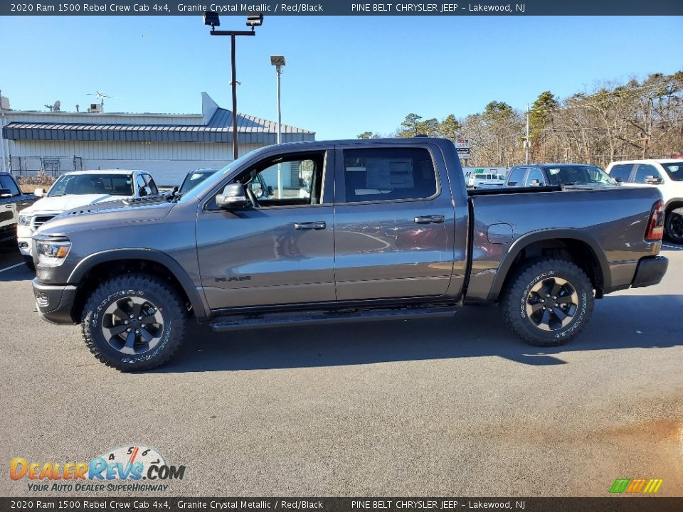 2020 Ram 1500 Rebel Crew Cab 4x4 Granite Crystal Metallic / Red/Black Photo #3