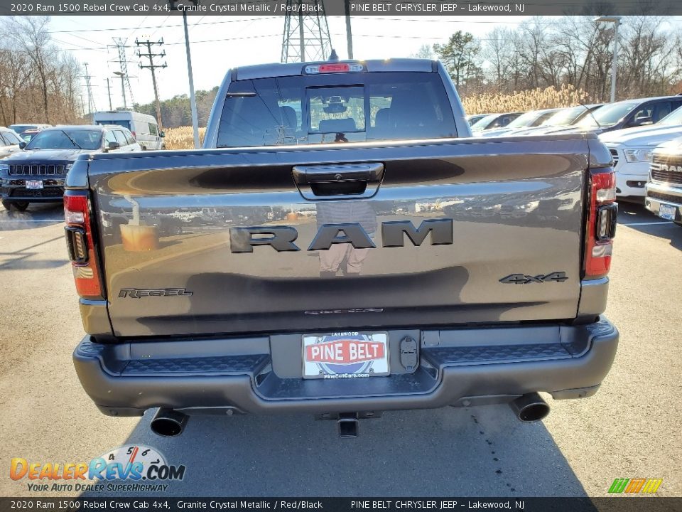 2020 Ram 1500 Rebel Crew Cab 4x4 Granite Crystal Metallic / Red/Black Photo #5