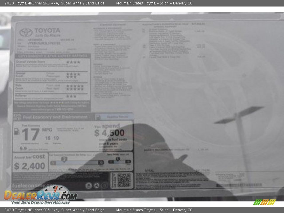 2020 Toyota 4Runner SR5 4x4 Super White / Sand Beige Photo #3