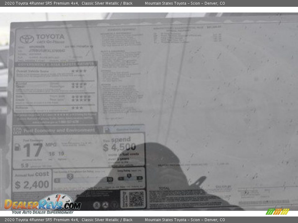 2020 Toyota 4Runner SR5 Premium 4x4 Classic Silver Metallic / Black Photo #2