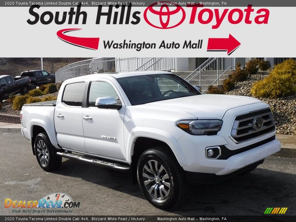 2020 Toyota Tacoma Limited Double Cab 4x4 Blizzard White Pearl / Hickory Photo #1