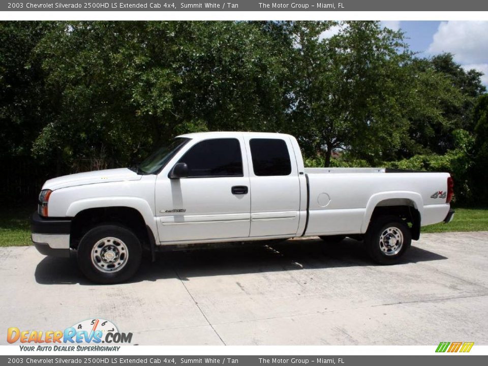 2003 Chevrolet Silverado 2500HD LS Extended Cab 4x4 Summit White / Tan Photo #3