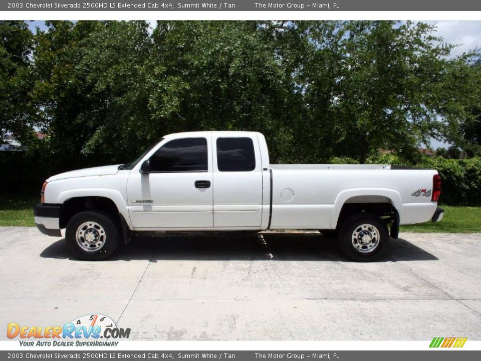 2003 Chevrolet Silverado 2500HD LS Extended Cab 4x4 Summit White / Tan Photo #4