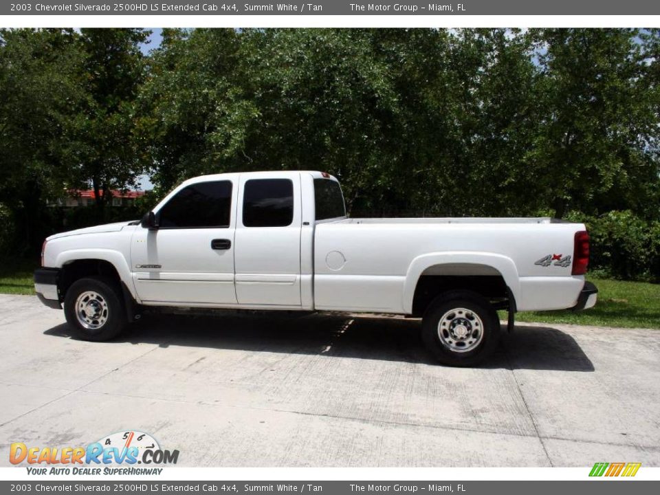 2003 Chevrolet Silverado 2500HD LS Extended Cab 4x4 Summit White / Tan Photo #5