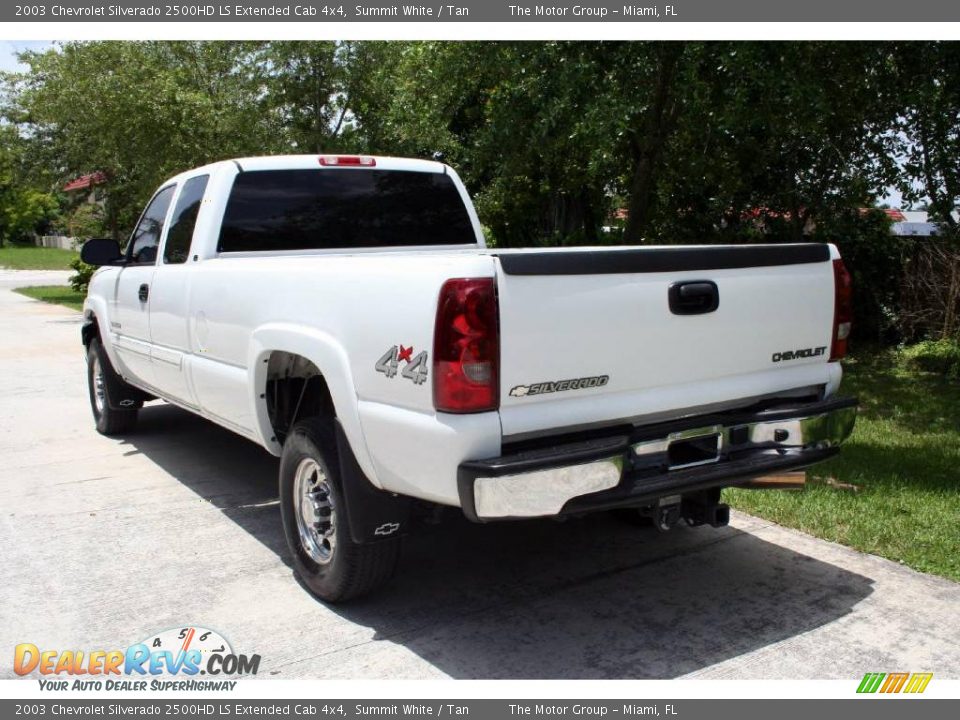 2003 Chevrolet Silverado 2500HD LS Extended Cab 4x4 Summit White / Tan Photo #8