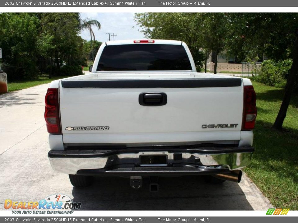 2003 Chevrolet Silverado 2500HD LS Extended Cab 4x4 Summit White / Tan Photo #10