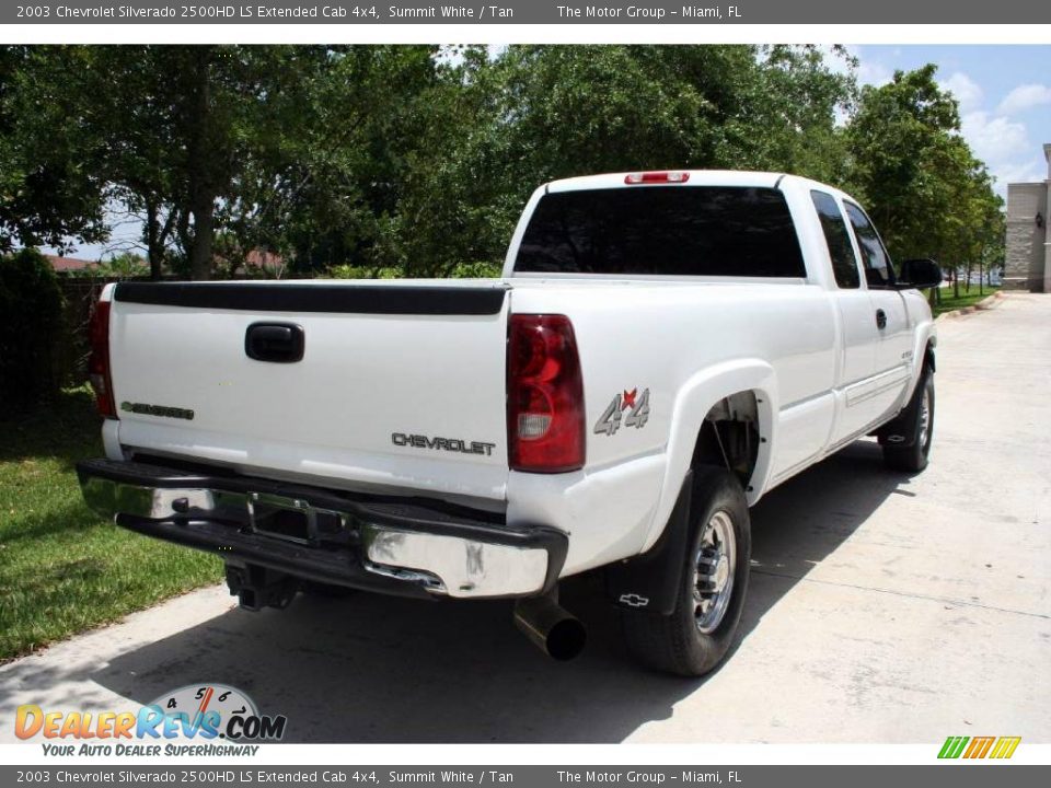 2003 Chevrolet Silverado 2500HD LS Extended Cab 4x4 Summit White / Tan Photo #11