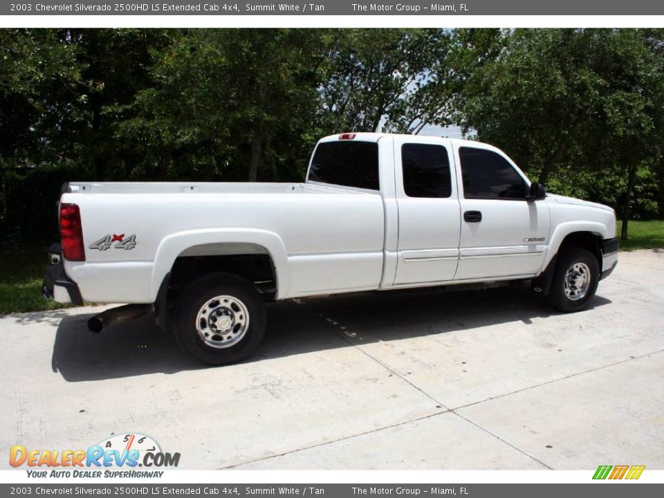 2003 Chevrolet Silverado 2500HD LS Extended Cab 4x4 Summit White / Tan Photo #13