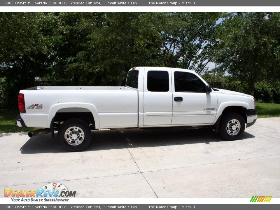 2003 Chevrolet Silverado 2500HD LS Extended Cab 4x4 Summit White / Tan Photo #14