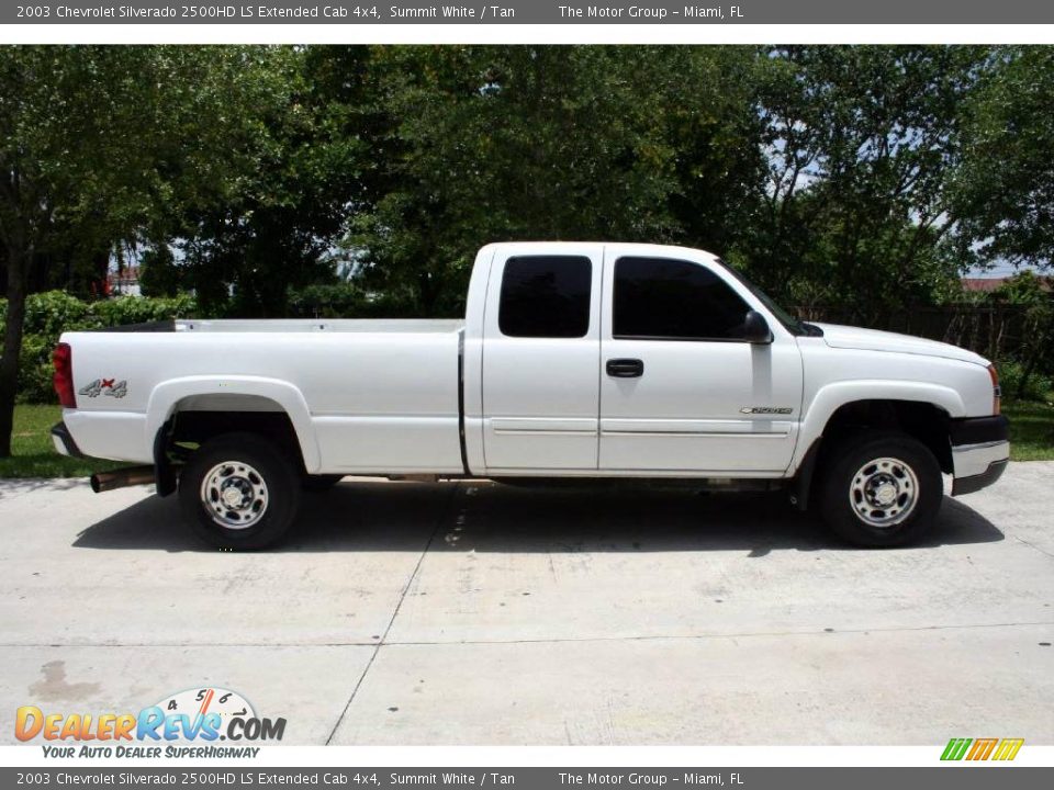 2003 Chevrolet Silverado 2500HD LS Extended Cab 4x4 Summit White / Tan Photo #15