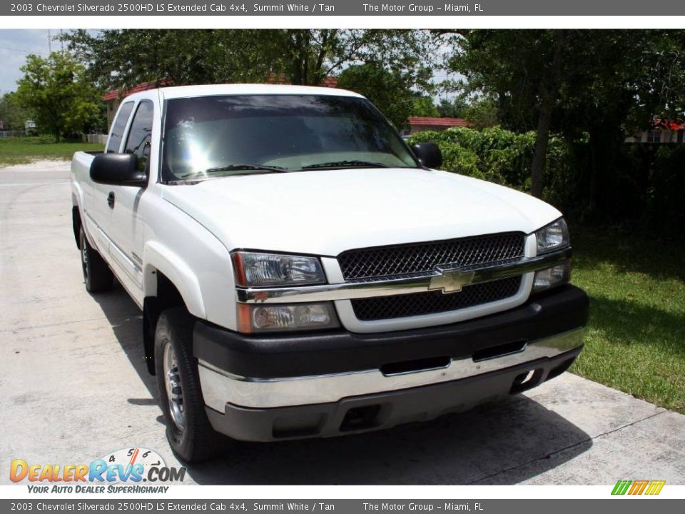 2003 Chevrolet Silverado 2500HD LS Extended Cab 4x4 Summit White / Tan Photo #19