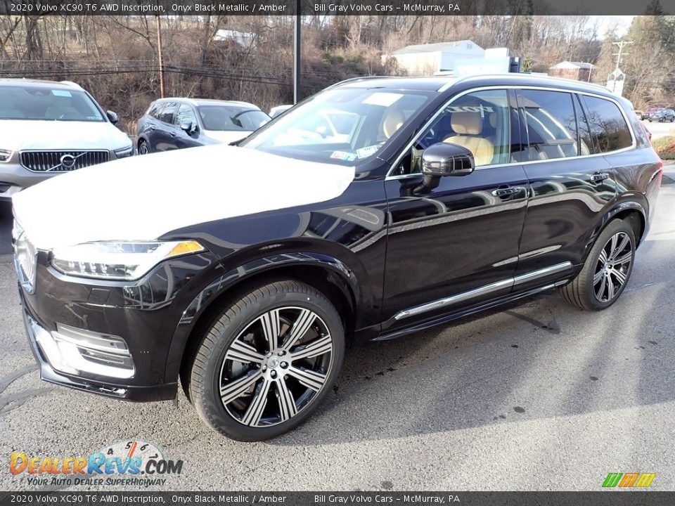 2020 Volvo XC90 T6 AWD Inscription Onyx Black Metallic / Amber Photo #5