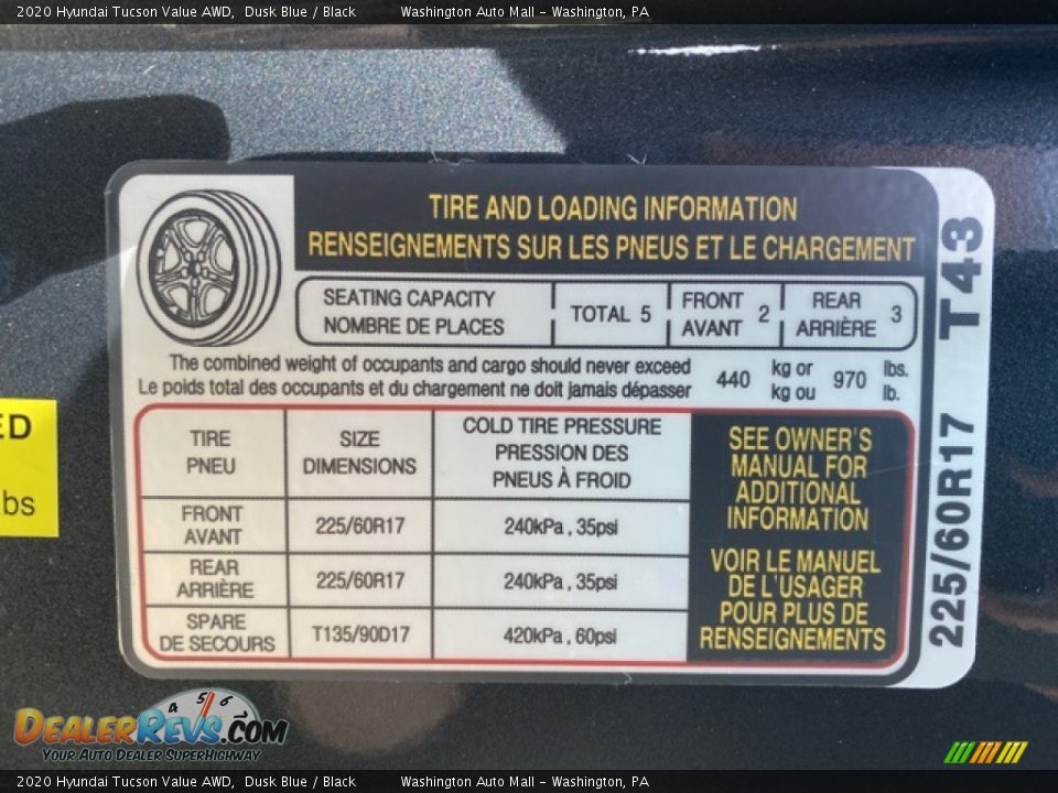 2020 Hyundai Tucson Value AWD Dusk Blue / Black Photo #9