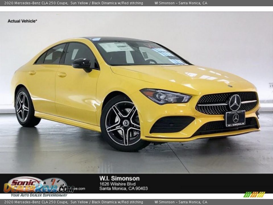 2020 Mercedes-Benz CLA 250 Coupe Sun Yellow / Black Dinamica w/Red stitching Photo #1