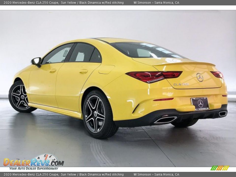 2020 Mercedes-Benz CLA 250 Coupe Sun Yellow / Black Dinamica w/Red stitching Photo #2