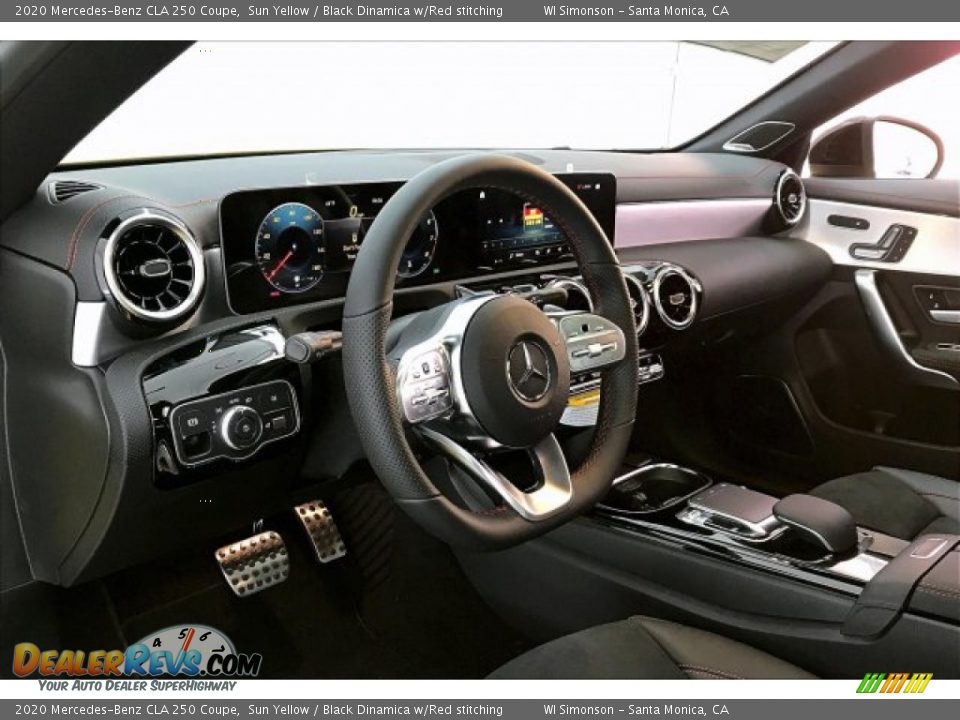 2020 Mercedes-Benz CLA 250 Coupe Sun Yellow / Black Dinamica w/Red stitching Photo #4