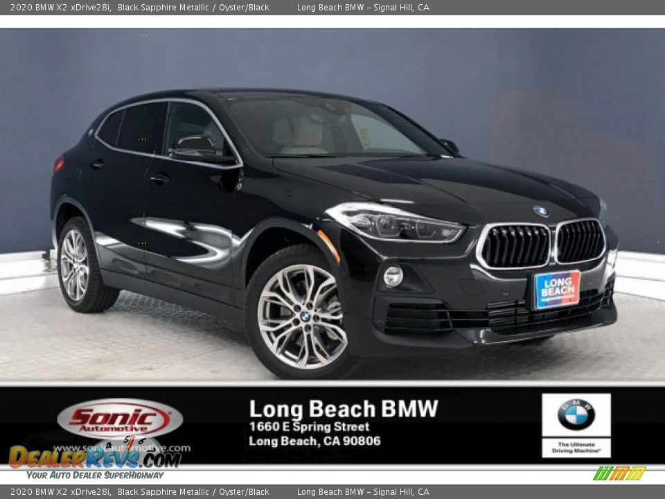 2020 BMW X2 xDrive28i Black Sapphire Metallic / Oyster/Black Photo #1