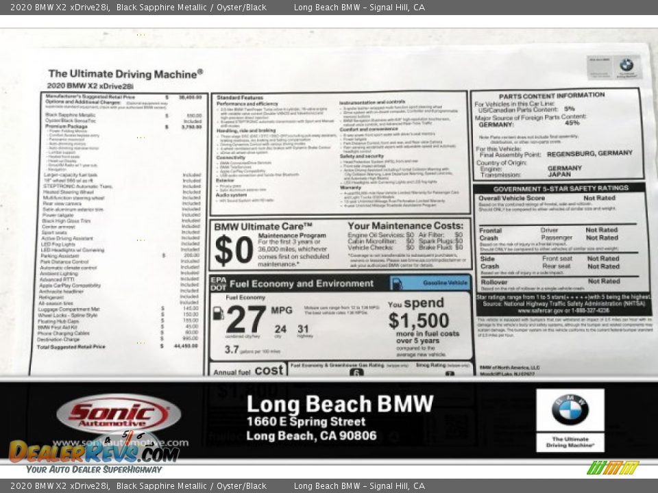 2020 BMW X2 xDrive28i Black Sapphire Metallic / Oyster/Black Photo #10