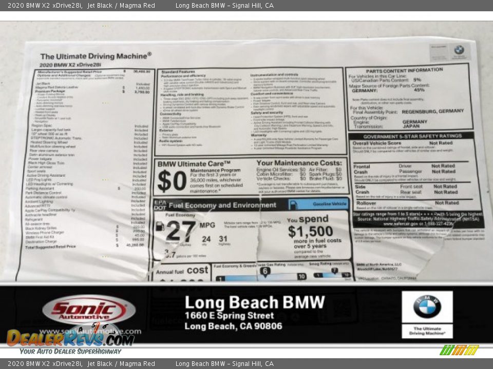 2020 BMW X2 xDrive28i Jet Black / Magma Red Photo #10