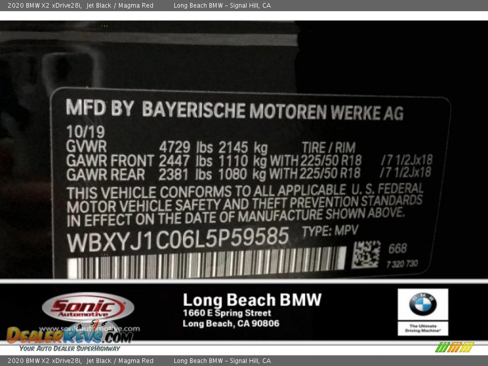 2020 BMW X2 xDrive28i Jet Black / Magma Red Photo #11