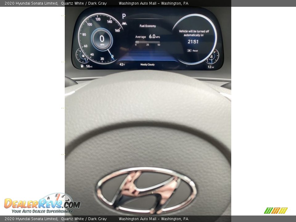 2020 Hyundai Sonata Limited Quartz White / Dark Gray Photo #28