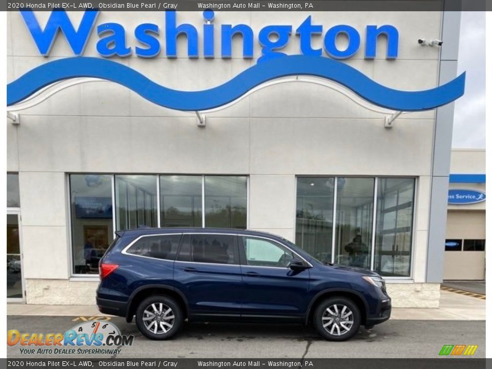 2020 Honda Pilot EX-L AWD Obsidian Blue Pearl / Gray Photo #1