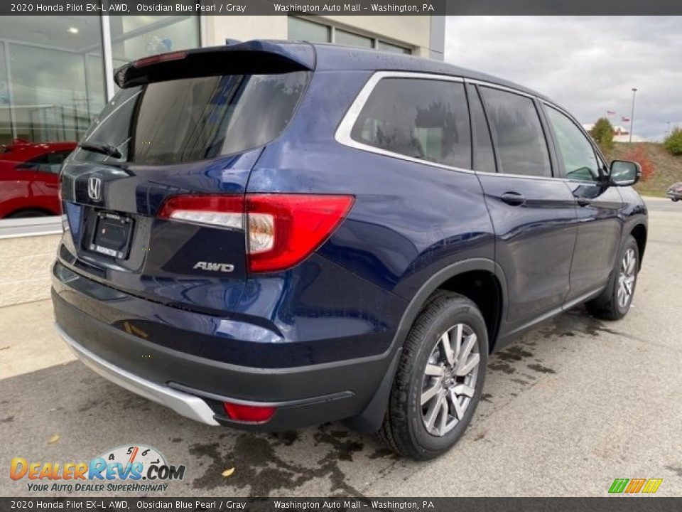 2020 Honda Pilot EX-L AWD Obsidian Blue Pearl / Gray Photo #7