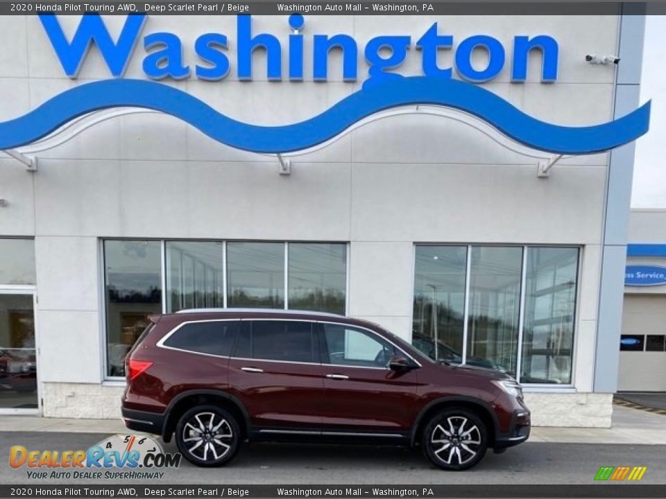 2020 Honda Pilot Touring AWD Deep Scarlet Pearl / Beige Photo #1
