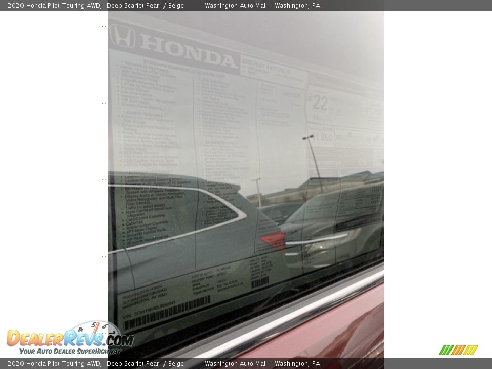 2020 Honda Pilot Touring AWD Deep Scarlet Pearl / Beige Photo #15