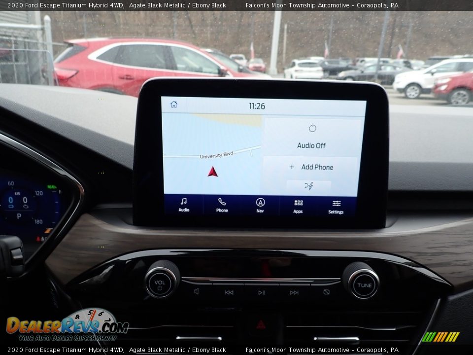 2020 Ford Escape Titanium Hybrid 4WD Agate Black Metallic / Ebony Black Photo #12