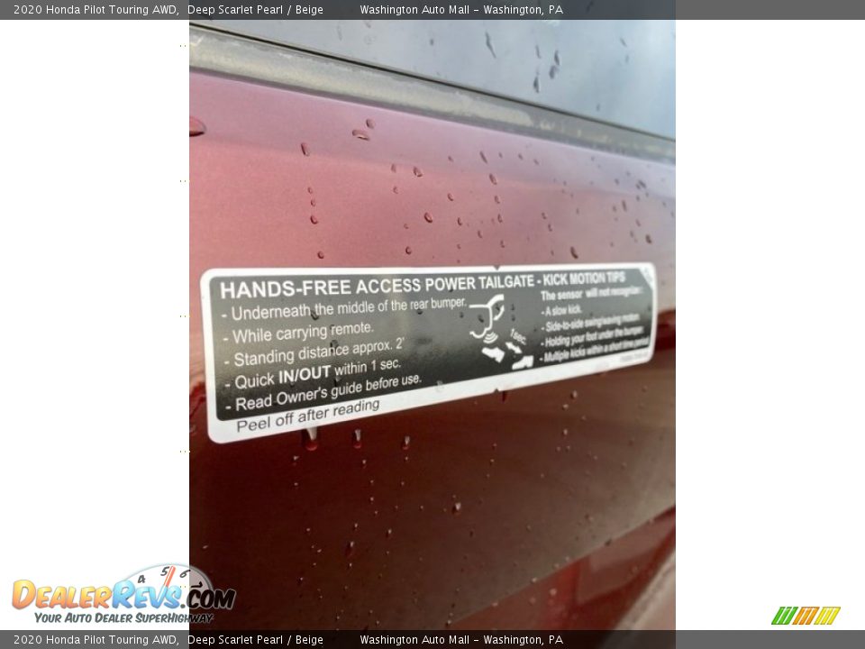 2020 Honda Pilot Touring AWD Deep Scarlet Pearl / Beige Photo #22